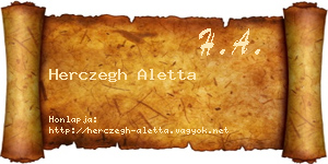 Herczegh Aletta névjegykártya